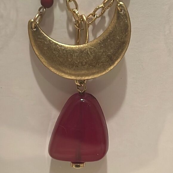 The Sak Gold Tone Fall Jewelry Set Burgundy Olive Green Bohemian Style Gift NWT - Picture 8 of 10